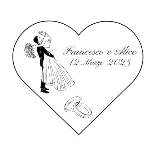 100 personalisierbare Etiketten für Hochzeit – Tags mit Namen und Datum des Brautpaars, Hochzeit (Stil 8) von RP Grafica