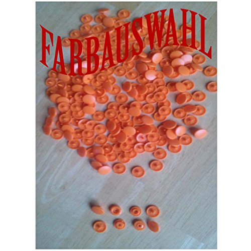 50 Nähfrei KAM Snaps Druckknöpfe MATT, T5 = 12,5 mm Nachfüllpack Farbauswahl (B40-Orange) von RP_Handel