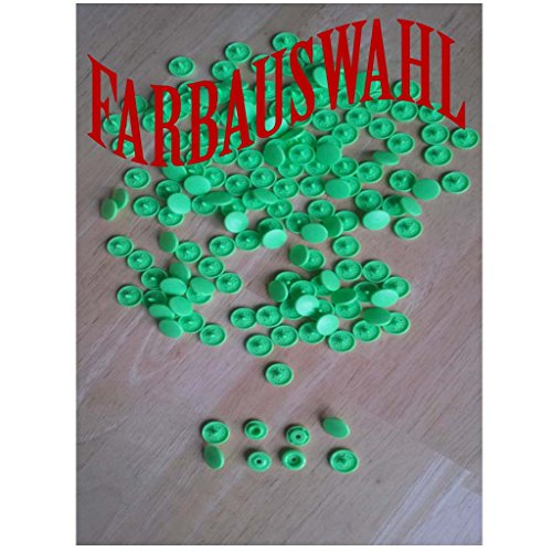 50 Nähfrei KAM Snaps Druckknöpfe MATT, T5 = 12,5 mm Nachfüllpack Farbauswahl (B50-NeonGrün) von RP_Handel