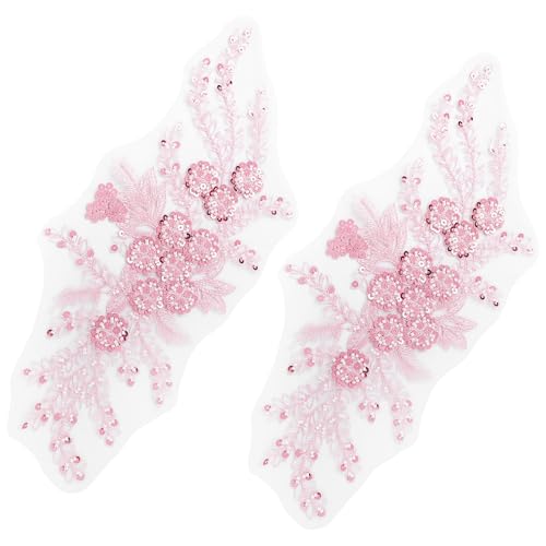 RP Remarkable Power, 2 x rosa 3D-Blumenstickerei-Applikation, Pailletten, zum Aufnähen, Aufnähen, Blumenspitze, bestickt zum Nähen und Herstellen von Kleidung RP Remarkable Power, 2 x rosa 3D-Blumenstickerei-Applikation, Pailletten, zum Aufnähen, Aufnähen, Blumenspitze, bestickt zum Nähen und Herstellen von Kleidung von RP Remarkable Power