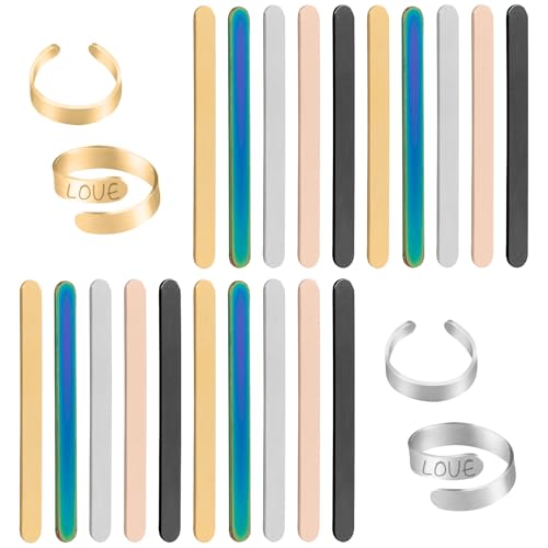 RP Remarkable Power, 20 Stück Ringrohlinge aus Metall, Stanzen, Biegeringe, flach, Metall, blanko, für DIY-Schmuckherstellung RP Remarkable Power, 20 Stück Ringrohlinge aus Metall, Stanzen, Biegeringe, flach, Metall, blanko, für DIY-Schmuckherstellung von RP Remarkable Power
