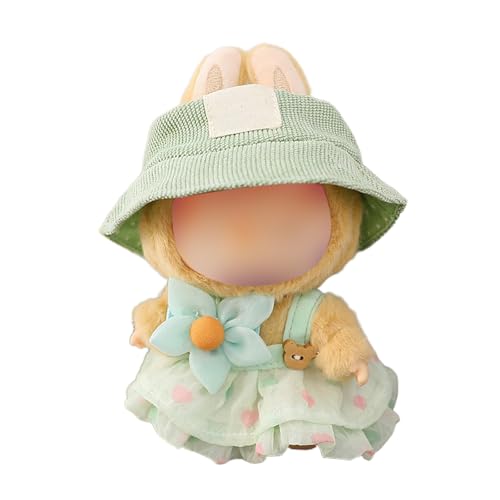 Puppe Rock für 17cm Puppe Plüsch, Puppenkleidung 3 Stück Kleidung für Puppe, 3 PCS Set Doll Clothes Outfit, Clothes for 17cm Dolls Accessories, Puppe Kleidung für Puppenzubehör(Keine Puppe) (Grün) von RPEIXYA