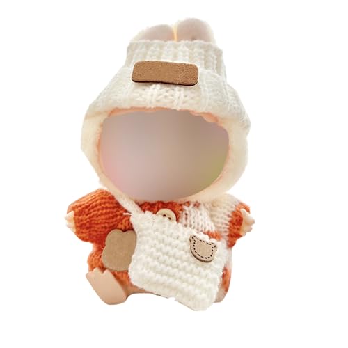 Puppenkleidung für 17cm Puppe Plüsch, 3 Stück Kleidung für Puppe, 3 PCS Set Doll Clothes for 17cm Dolls Accessories, Mode Puppe Kleidung für Puppenzubehör(Keine Puppe) (Orange Farbe) von RPEIXYA