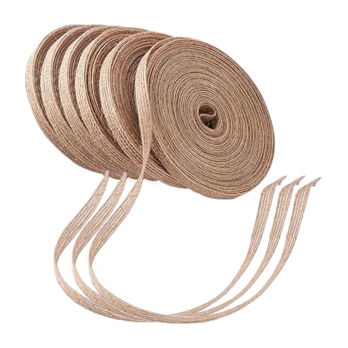 6 Rollen Vintage Juteband, 0.6cm Weich Sackleinen Band Geschenkband Natürliche Dekoband Jute für DIY Handwerk Jahrestag Muttertag Deko Hochzeit Party (10M/Rollen) von RPHONGHONG