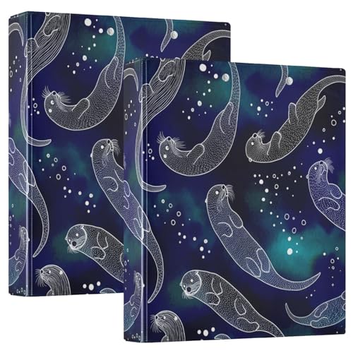 3-Ringbuch, 2 Stück, Otters Ocean Navy D-Ringbuch mit Klemmbrett, große 3-Ringbücher für Schule, Uni, Büro 3-Ringbuch, 2 Stück, Otters Ocean Navy D-Ringbuch mit Klemmbrett, große 3-Ringbücher für Schule, Uni, Büro von RPLIFE