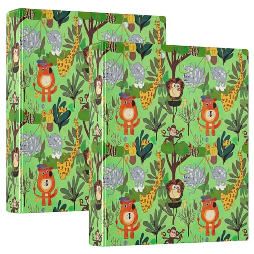 3-Ringbuch, 3 Ringe, Cartoon-Tiere, Dschungelgrün, D-Ringbuch mit Klemmbrett, 3 große Ordner für Schule, Uni, Büro 3-Ringbuch, 3 Ringe, Cartoon-Tiere, Dschungelgrün, D-Ringbuch mit Klemmbrett, 3 große Ordner für Schule, Uni, Büro von RPLIFE