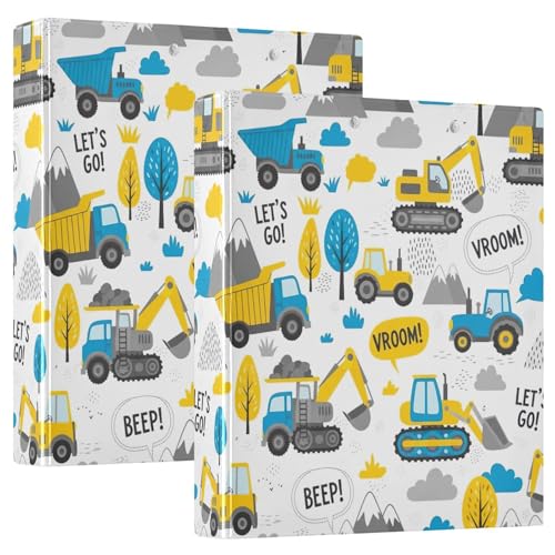3 Ringbuch, 3 Ringe, niedlicher Cartoon-Bauwagen, D-Ringbuch mit Klemmbrett, 3 große Ordner für Schule, Uni, Büro 3 Ringbuch, 3 Ringe, niedlicher Cartoon-Bauwagen, D-Ringbuch mit Klemmbrett, 3 große Ordner für Schule, Uni, Büro von RPLIFE