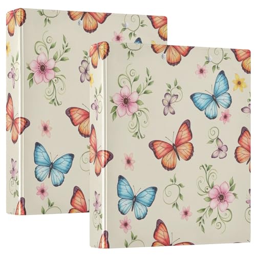 3-Ringbuch, Aquarell-Schmetterlinge, D-Ringbuch mit Klemmbrett, groß, 3 Ordner für Schule, Uni, Büro 3-Ringbuch, Aquarell-Schmetterlinge, D-Ringbuch mit Klemmbrett, groß, 3 Ordner für Schule, Uni, Büro von RPLIFE