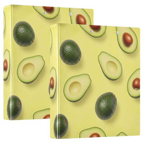 3-Ringbuch, Avocado-Gelb, D-Ringbuch mit Klemmbrett, große 3-Ringbücher für Schule, Uni, Büro, 2 Stück von RPLIFE