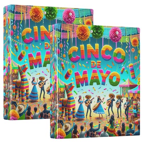 3-Ringbuch, Cinco De Mayo Mexico D-Ringbuch mit Klemmbrett, große 3 Ordner für Schule, Uni, Büro von RPLIFE