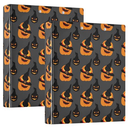 3-Ringbuch, Halloween-Kürbisse, schwarz, D-Ringbuch mit Klemmbrett, große 3-Ringbücher für Schule, Uni, Büro, 2 Stück von RPLIFE