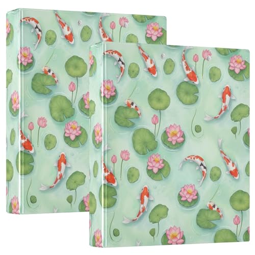 3-Ringbuch, Koi-Fisch, Lotus, D-Ringbuch mit Klemmbrett, große 3-Ringbücher für Schule, Uni, Büro, 2 Stück 3-Ringbuch, Koi-Fisch, Lotus, D-Ringbuch mit Klemmbrett, große 3-Ringbücher für Schule, Uni, Büro, 2 Stück von RPLIFE