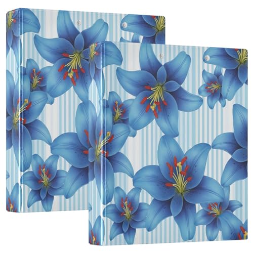 3-Ringbuch, blaue Lilien, D-Ringbuch mit Klemmbrett, großes 3 Ordner für Schule, Uni, Büro 3-Ringbuch, blaue Lilien, D-Ringbuch mit Klemmbrett, großes 3 Ordner für Schule, Uni, Büro von RPLIFE