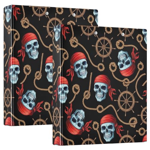 3-Ringbuch, blaue Piratenschädel, schwarz, D-Ringbuch mit Klemmbrett, große 3 Ordner für Schule, Uni, Büro 3-Ringbuch, blaue Piratenschädel, schwarz, D-Ringbuch mit Klemmbrett, große 3 Ordner für Schule, Uni, Büro von RPLIFE