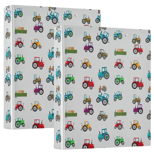 3-Ringbuch, bunte Traktoren, Grau, D-Ringbuch mit Klemmbrett, große 3 Ordner für Schule, Uni, Büro 3-Ringbuch, bunte Traktoren, Grau, D-Ringbuch mit Klemmbrett, große 3 Ordner für Schule, Uni, Büro von RPLIFE