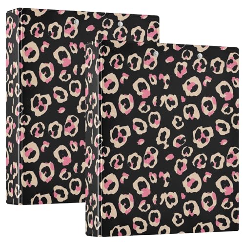 3-Ringbuch, schickes Leopardenmuster, schwarz, D-Ringbücher mit Taschen, große 3-Ringbücher für Schule, Uni, Büro, 2 Stück 3-Ringbuch, schickes Leopardenmuster, schwarz, D-Ringbücher mit Taschen, große 3-Ringbücher für Schule, Uni, Büro, 2 Stück von RPLIFE