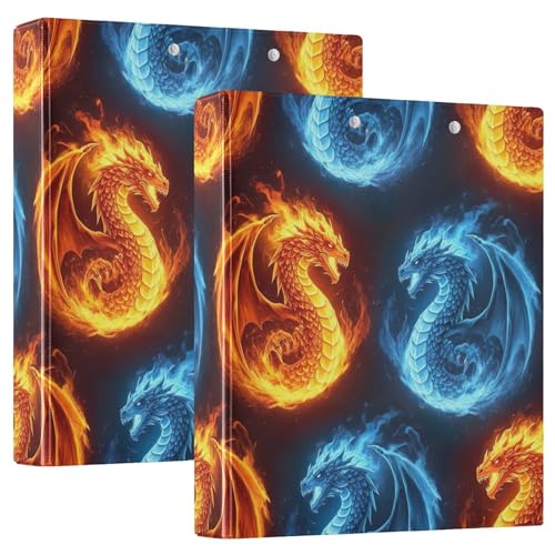 3-Ringbuch 3,8 cm, Dragons Fire Ice D-Ringbuch mit Klemmbrett, große 3 Ordner für Schule, Uni, Büro 3-Ringbuch 3,8 cm, Dragons Fire Ice D-Ringbuch mit Klemmbrett, große 3 Ordner für Schule, Uni, Büro von RPLIFE