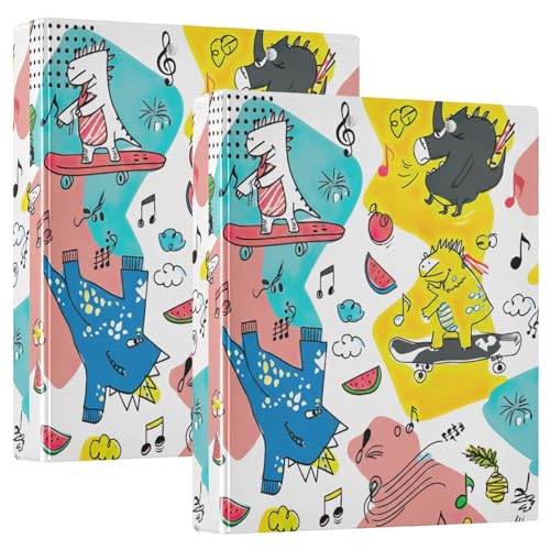 3-Ringbuch 3,8 cm, verspielter Cartoon-Dinosaurier, D-Ringbuch mit Klemmbrett, große 3 Ordner für Schule, Uni, Büro 3-Ringbuch 3,8 cm, verspielter Cartoon-Dinosaurier, D-Ringbuch mit Klemmbrett, große 3 Ordner für Schule, Uni, Büro von RPLIFE