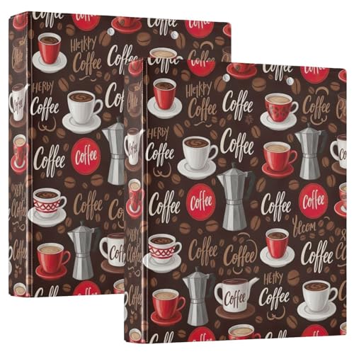 3-Ringbuch für Kaffeetassen, 3,8 cm, flexible D-Ringbücher mit Taschen, 3-Ringbücher für Schule, Uni, Büro (2 Stück) von RPLIFE