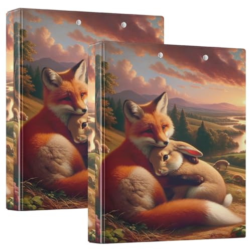 3-Ringbuch mit 3 Ringen, 3,8 cm, Loving Foxes Bunny Valley Scene D-Ringbuch mit Klemmbrett, große 3 Ordner für Schule, Uni, Büro 3-Ringbuch mit 3 Ringen, 3,8 cm, Loving Foxes Bunny Valley Scene D-Ringbuch mit Klemmbrett, große 3 Ordner für Schule, Uni, Büro von RPLIFE