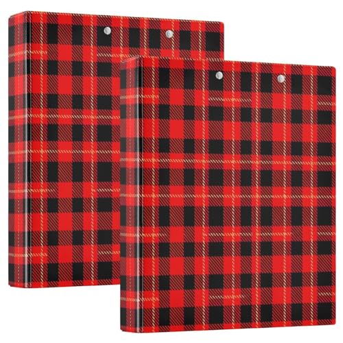 3-Ringbuch mit 3 Ringen, 3,8 cm, Rot / Schwarz, kariert, D-Ringordner mit Klemmbrett, große 3 Ordner für Schule, Uni, Büro 3-Ringbuch mit 3 Ringen, 3,8 cm, Rot / Schwarz, kariert, D-Ringordner mit Klemmbrett, große 3 Ordner für Schule, Uni, Büro von RPLIFE