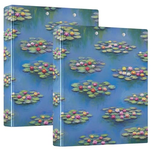 3-Ringbuch mit 3 Ringen, 3,8 cm, Seerosen, Blau, D-Ringbuch mit Klemmbrett, große 3 Ordner für Schule, Uni, Büro 3-Ringbuch mit 3 Ringen, 3,8 cm, Seerosen, Blau, D-Ringbuch mit Klemmbrett, große 3 Ordner für Schule, Uni, Büro von RPLIFE