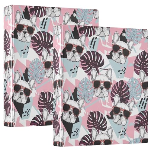 3-Ringbuch mit 3 Ringen, 3,8 cm, französische Bulldoggen, Sonnenbrille, D-Ringbuch mit Klemmbrett, große 3 Ordner für Schule, Uni, Büro 3-Ringbuch mit 3 Ringen, 3,8 cm, französische Bulldoggen, Sonnenbrille, D-Ringbuch mit Klemmbrett, große 3 Ordner für Schule, Uni, Büro von RPLIFE