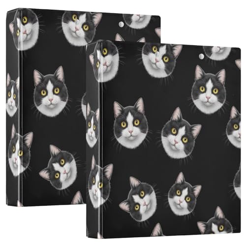 3-Ringbuch mit 3 Ringen, 3,8 cm, niedliche Katzen, schwarz, D-Ringordner mit Klemmbrett, große 3 Ordner für Schule, Uni, Büro 3-Ringbuch mit 3 Ringen, 3,8 cm, niedliche Katzen, schwarz, D-Ringordner mit Klemmbrett, große 3 Ordner für Schule, Uni, Büro von RPLIFE