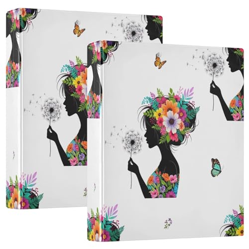 3-Ringbuch mit 3 Ringen, bunte Blumen, D-Ringbuch mit Klemmbrett, 3 große Ordner für Schule, Uni, Büro, 3,8 cm 3-Ringbuch mit 3 Ringen, bunte Blumen, D-Ringbuch mit Klemmbrett, 3 große Ordner für Schule, Uni, Büro, 3,8 cm von RPLIFE