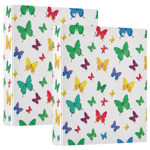3-Ringbuch mit 3 Ringen, bunte Schmetterlinge, D-Ringbuch mit Klemmbrett, 3 große Ordner für Schule, Uni, Büro, 3,8 cm 3-Ringbuch mit 3 Ringen, bunte Schmetterlinge, D-Ringbuch mit Klemmbrett, 3 große Ordner für Schule, Uni, Büro, 3,8 cm von RPLIFE