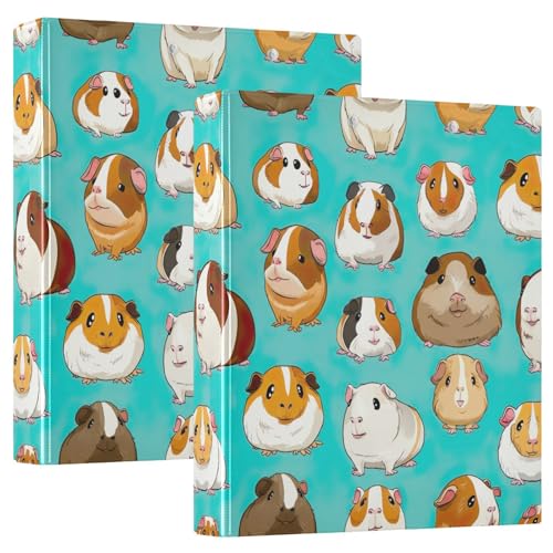 3-Ringbuch mit 3 Ringen, niedliches buntes Meerschweinchen-D-Ringbuch mit Klemmbrett, 3 große Ordner für Schule, Uni, Büro 3-Ringbuch mit 3 Ringen, niedliches buntes Meerschweinchen-D-Ringbuch mit Klemmbrett, 3 große Ordner für Schule, Uni, Büro von RPLIFE
