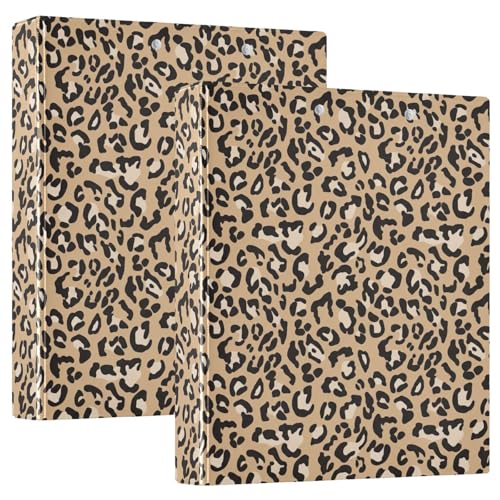 3-Ringbuch mit Leopardenmuster, 3,8 cm, flexibler D-Ringordner mit Taschen, 3-Ringbücher für Schule, Uni, Büro von RPLIFE