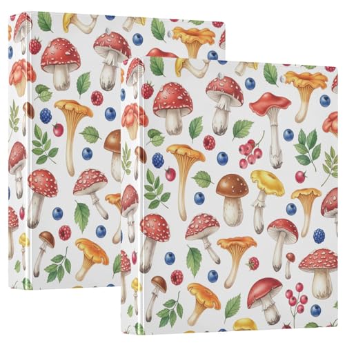 3-Ringbuch mit Pilzen, bunte Beeren, flexibler D-Ringordner mit Taschen, 3-Ringbücher für Schule, Uni, Büro 3-Ringbuch mit Pilzen, bunte Beeren, flexibler D-Ringordner mit Taschen, 3-Ringbücher für Schule, Uni, Büro von RPLIFE