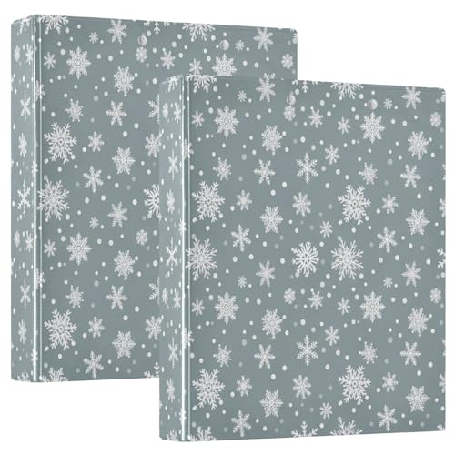 3-Ringbuch mit Schneeflocken, 3,8 cm, D-Ringbuch mit Taschen, dekorative Ordner für Schule, Uni oder Büro, 2 Stück 3-Ringbuch mit Schneeflocken, 3,8 cm, D-Ringbuch mit Taschen, dekorative Ordner für Schule, Uni oder Büro, 2 Stück von RPLIFE