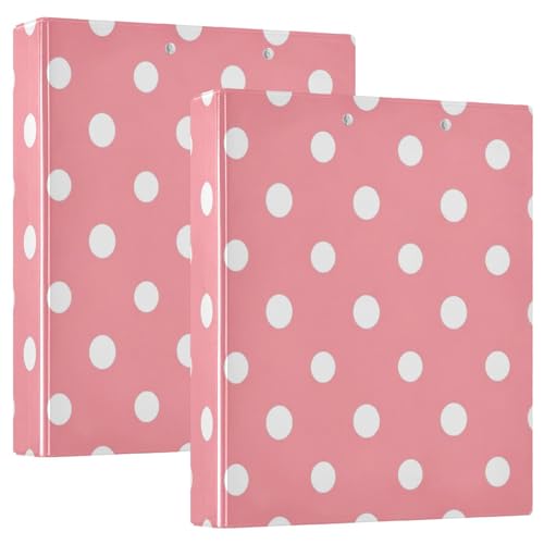 3-Ringbuch mit weißen Punkten, 3,8 cm, flexibler D-Ringordner mit Taschen, 3-Ringbücher für Schule, Uni, Büro von RPLIFE