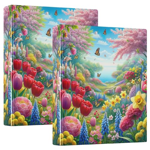 3 Ringbücher 1,5 Zoll, D-Ringbuch mit Taschen, flexibler Ordner, Schulbedarf von RPLIFE