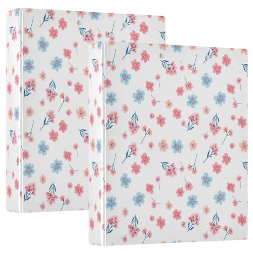 Bedrucktes 3-Ringbuch, 3,8 cm, D-Ringbuch mit Taschen, dekorative Ordner für Schule, Uni oder Büro, Blüten weiß von RPLIFE