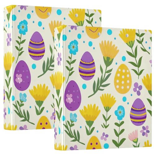 Bedrucktes 3-Ringbuch, 3,8 cm, D-Ringbuch mit Taschen, dekorative Ordner für Schule, Uni oder Büro, Pastell-Ostereier Bedrucktes 3-Ringbuch, 3,8 cm, D-Ringbuch mit Taschen, dekorative Ordner für Schule, Uni oder Büro, Pastell-Ostereier von RPLIFE