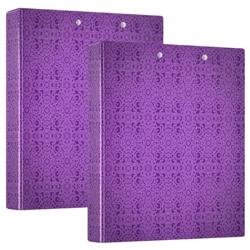 Bedrucktes 3-Ringbuch, 3,8 cm, D-Ringbuch mit Taschen, dekorative Ordner für Schule, Uni oder Büro, elegantes Violett von RPLIFE