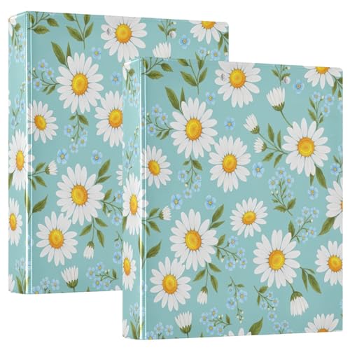 Bedrucktes 3-Ringbuch, D-Ringbuch mit Taschen, dekorative Ordner für Schule, Uni oder Büro, Gänseblümchen, Gelb, Blau, Blumen, 3,8 cm Bedrucktes 3-Ringbuch, D-Ringbuch mit Taschen, dekorative Ordner für Schule, Uni oder Büro, Gänseblümchen, Gelb, Blau, Blumen, 3,8 cm von RPLIFE