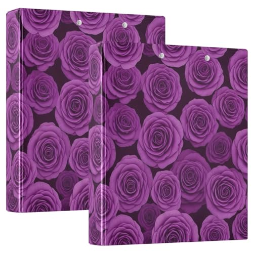 Bedrucktes 3-Ringbuch, D-Ringbuch mit Taschen, dekorative Ordner für Schule, Uni oder Büro, lila Rosen Bedrucktes 3-Ringbuch, D-Ringbuch mit Taschen, dekorative Ordner für Schule, Uni oder Büro, lila Rosen von RPLIFE