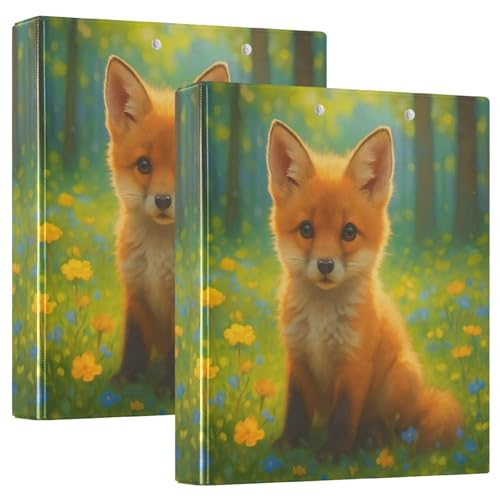 Bedrucktes 3-Ringbuch, D-Ringbuch mit Taschen, dekorative Ordner für Schule, Uni oder Büro, süßer Fuchs Bedrucktes 3-Ringbuch, D-Ringbuch mit Taschen, dekorative Ordner für Schule, Uni oder Büro, süßer Fuchs von RPLIFE