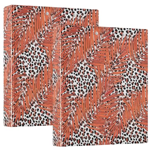 Bedrucktes 3-Ringbuch mit 3 Ringen, D-Ringbuch mit Taschen, dekorative Ordner für Schule, Uni oder Büro, Palmblätter, buntes Leopardenmuster Bedrucktes 3-Ringbuch mit 3 Ringen, D-Ringbuch mit Taschen, dekorative Ordner für Schule, Uni oder Büro, Palmblätter, buntes Leopardenmuster von RPLIFE