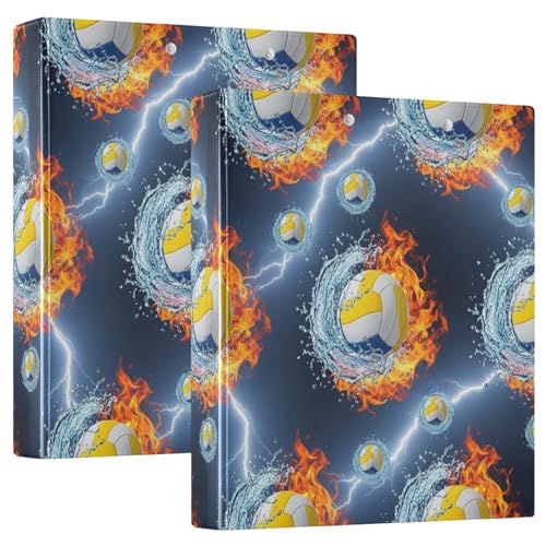 Bedrucktes Drei-Ringbuch, 3,8 cm, D-Ringbuch mit Taschen, dekorative Ordner für Schule, Uni oder Büro, Volleyball, Spritzwasser, Flammen Bedrucktes Drei-Ringbuch, 3,8 cm, D-Ringbuch mit Taschen, dekorative Ordner für Schule, Uni oder Büro, Volleyball, Spritzwasser, Flammen von RPLIFE
