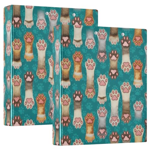 Bedrucktes Drei-Ringbuch, 3,8 cm, D-Ringbuch mit Taschen, dekorative Ordner für Schule, Uni oder Büro, farbige Katzenpfoten Bedrucktes Drei-Ringbuch, 3,8 cm, D-Ringbuch mit Taschen, dekorative Ordner für Schule, Uni oder Büro, farbige Katzenpfoten von RPLIFE