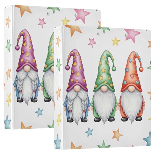 Bedrucktes Drei-Ringbuch, 3,8 cm, D-Ringbuch mit Taschen, dekorative Ordner für Schule, Uni oder Büro, niedliche Zwerge, weiße Bärte von RPLIFE