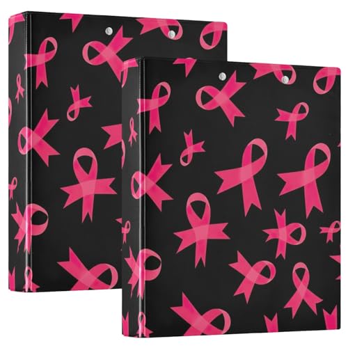 Bedrucktes Drei-Ringbuch, 3,8 cm, D-Ringbuch mit Taschen, dekorative Ordner für Schule, Uni oder Büro, rosa Bewusstseinsbänder, Schwarz Bedrucktes Drei-Ringbuch, 3,8 cm, D-Ringbuch mit Taschen, dekorative Ordner für Schule, Uni oder Büro, rosa Bewusstseinsbänder, Schwarz von RPLIFE