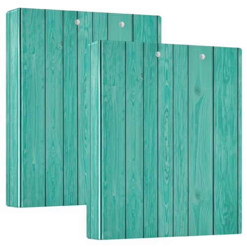 Bedrucktes Drei-Ringbuch, D-Ringbuch mit Taschen, dekorative Ordner für Schule, Uni oder Büro, türkisfarbene Holzplanken Bedrucktes Drei-Ringbuch, D-Ringbuch mit Taschen, dekorative Ordner für Schule, Uni oder Büro, türkisfarbene Holzplanken von RPLIFE