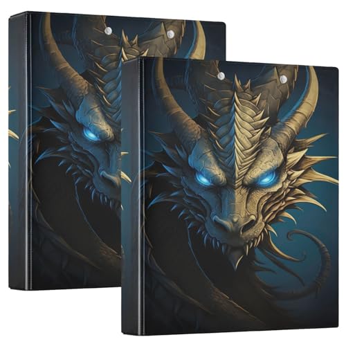 Blue Dragon 3-Ringbuch, flexibler D-Ringordner mit Taschen, 3-Ringbücher für Schule, Uni, Büro von RPLIFE