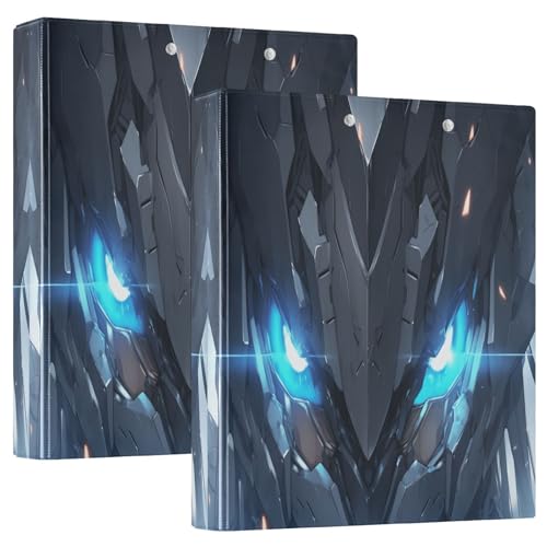 Blue Eyes 3,8 cm 3-Ringbuch, flexibler D-Ringordner mit Taschen, 3-Ringbücher für Schule, Uni, Büro von RPLIFE